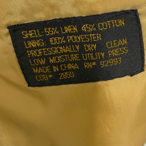 Giorgio Sant Angelo Mens Beige Linen Cotton Blend Blazer Sports‎ Coat Jacket 42S - Picture 8 of 13